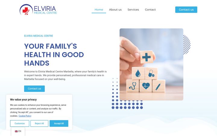Screenshot of elviriamedicalcentre.com