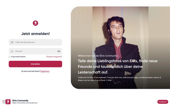 Screenshot of elvis-community.com