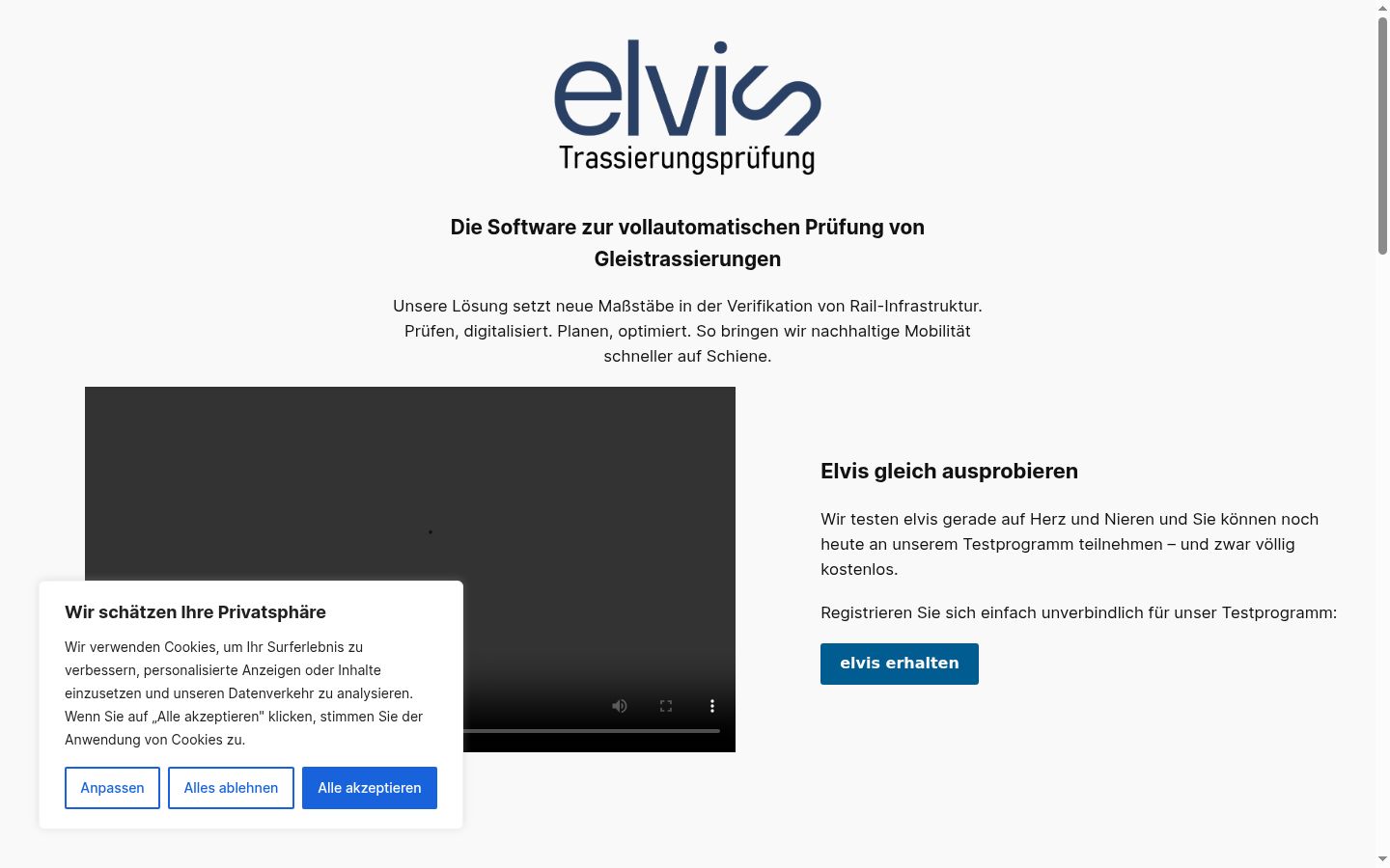Screenshot des Einwilligungsbanners vor jeglicher Interaktion