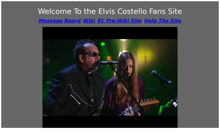 Screenshot of elviscostello.info