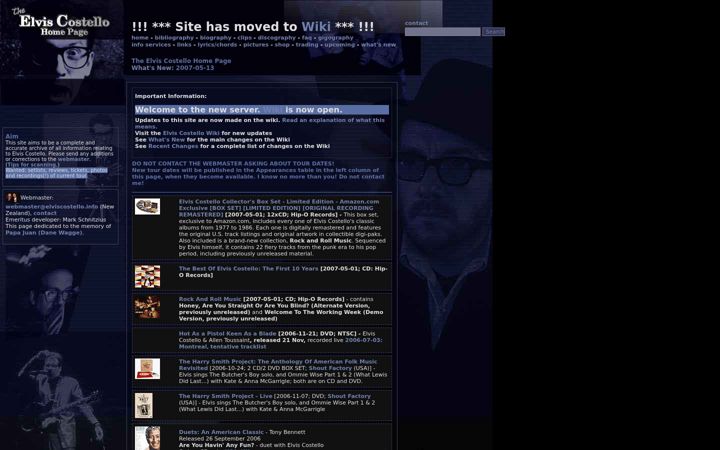 Screenshot of elviscostellofans.com