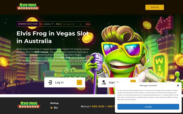 Screenshot of elvisfrogslot.com