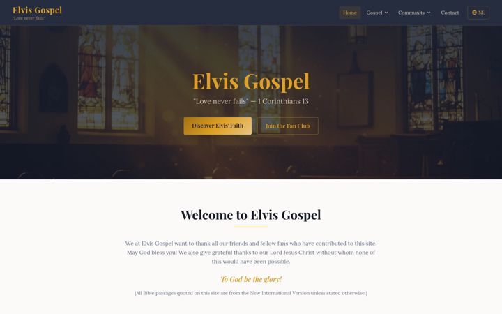 Screenshot of elvisgospel.com