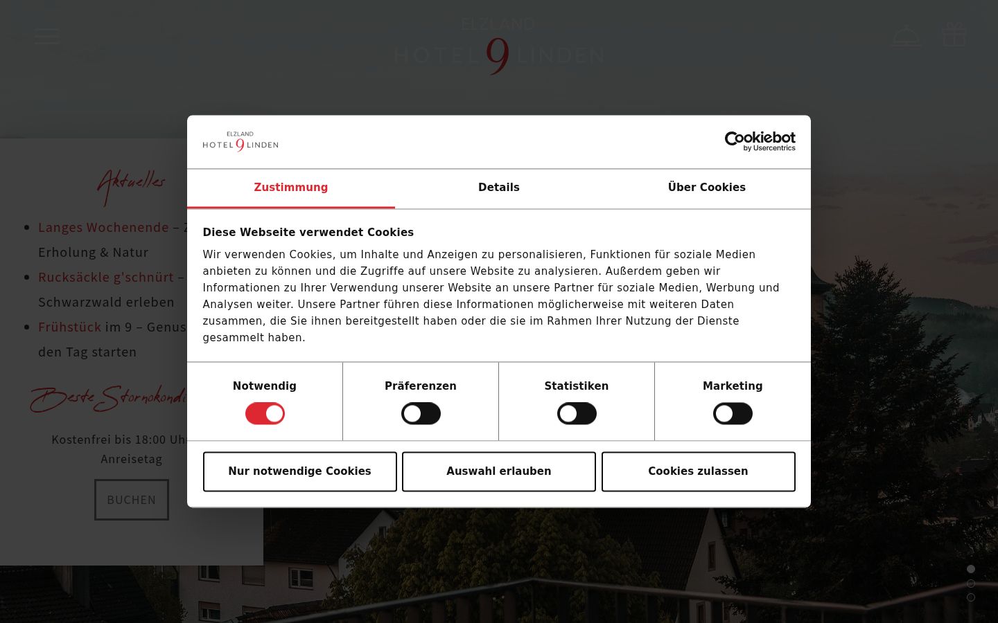 Screenshot tal-banner tal-kunsens muri qabel kwalunkwe interazzjoni