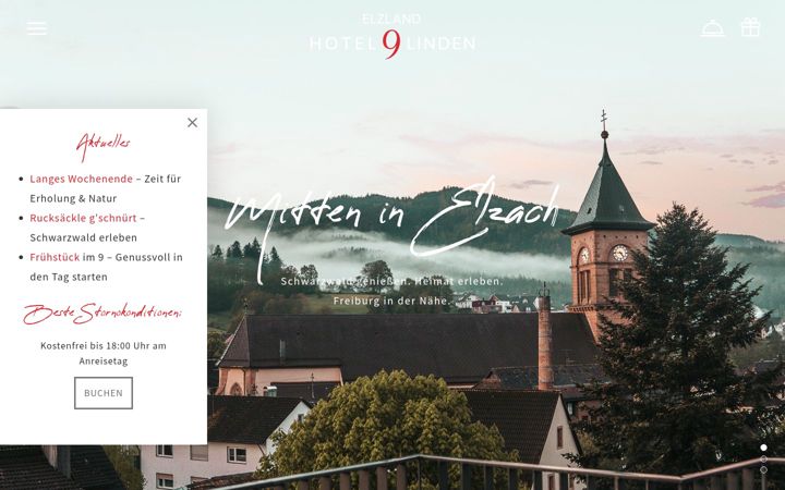 Screenshot of elzland-hotel-neunlinden.de