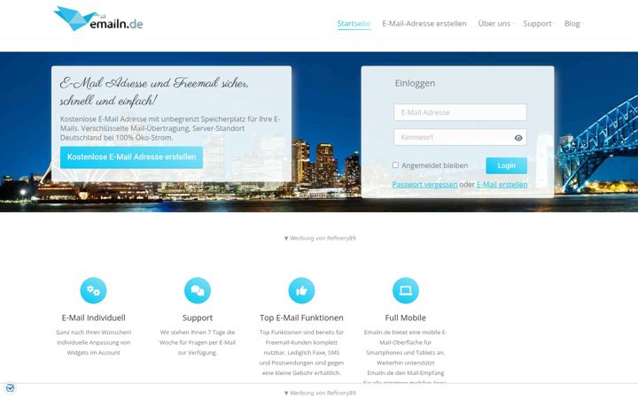 Screenshot of emailn.de