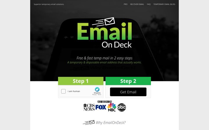 Screenshot του emailondeck.com