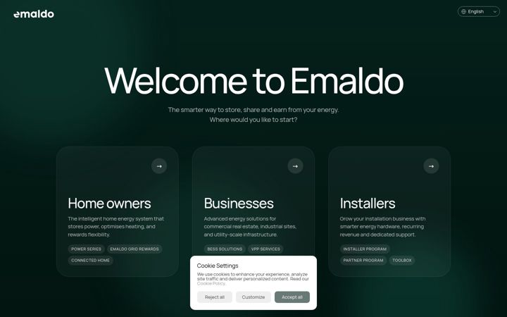 Screenshot of emaldo.com