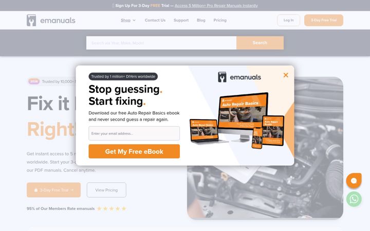 Zrzut ekranu emanuals.com
