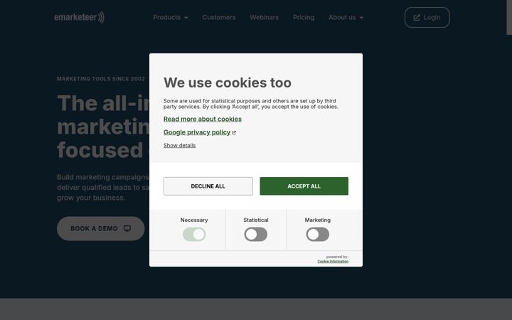 Screenshot of emarketeer.com