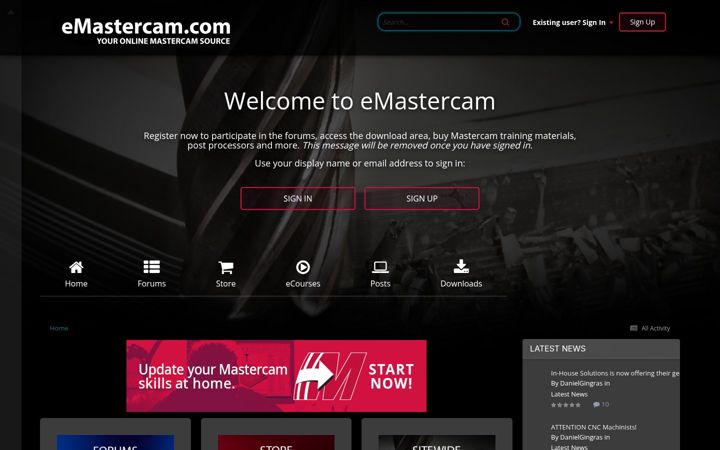 Screenshot of emastercam.com
