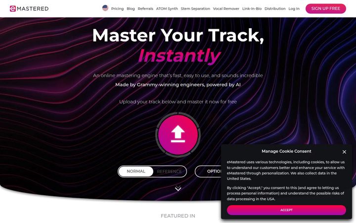 Screenshot of emastered.com