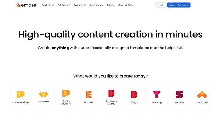 Screenshot of emaze.me