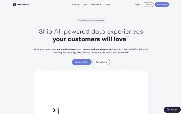 Screenshot of embeddable.com