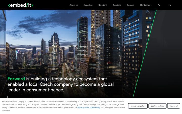 Screenshot of embedit.cz