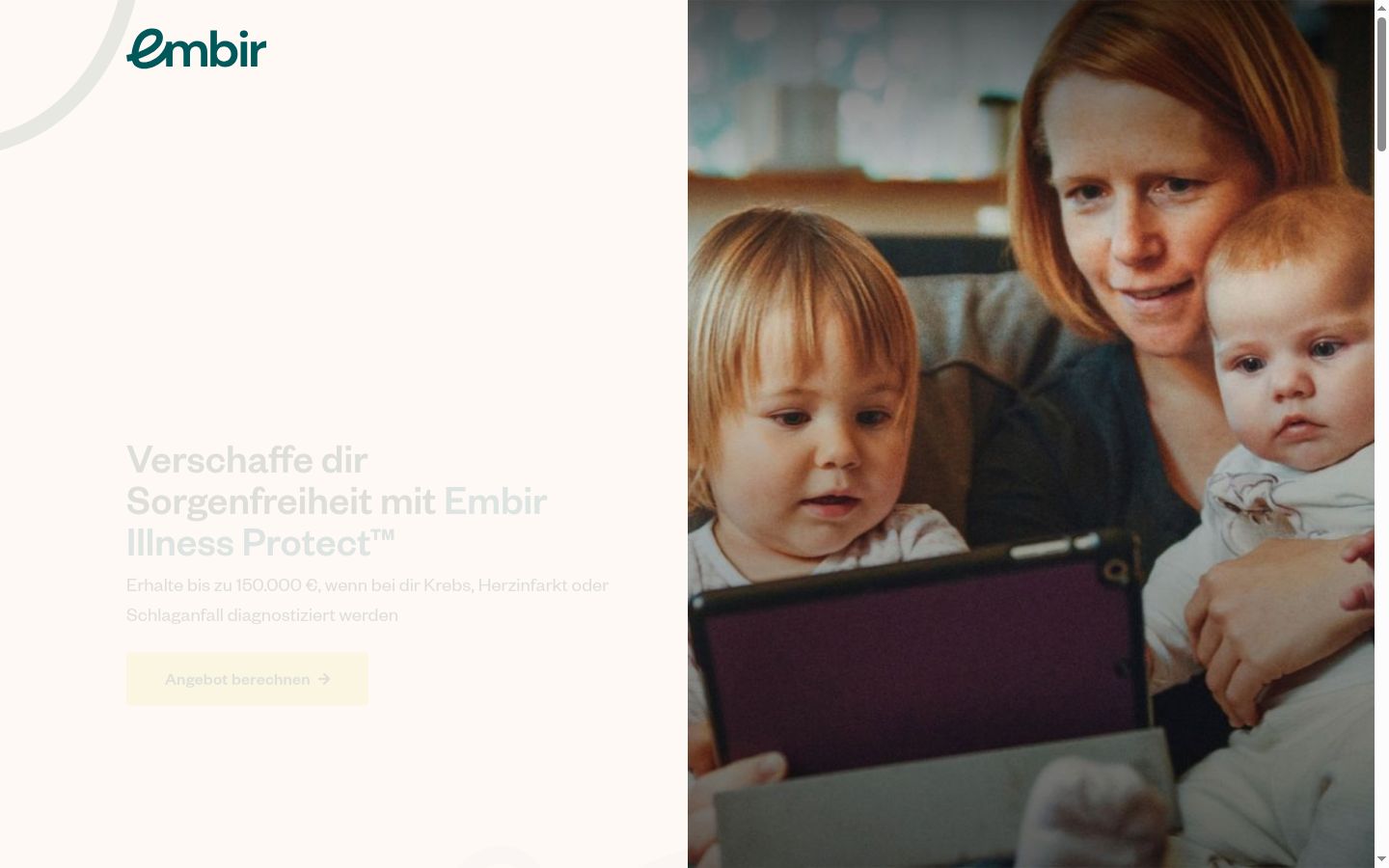 Screenshot des Einwilligungsbanners vor jeglicher Interaktion