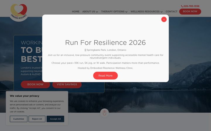 Captura de pantalla de embodiedresilience.ca