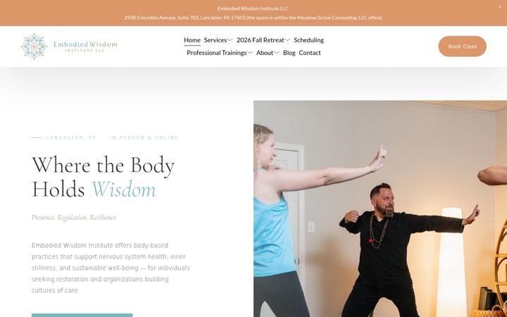 Screenshot of embodiedwisdominstitute.com