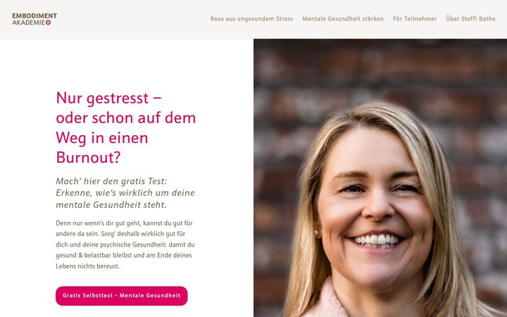 Screenshot of embodiment-akademie.de
