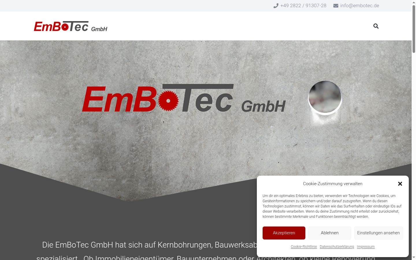 Screenshot of the consent banner shown before any interaction