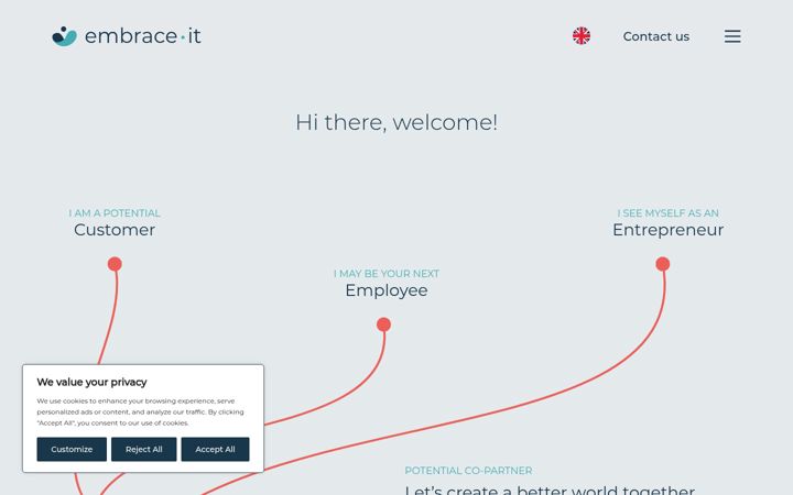 Screenshot of embrace-it.com