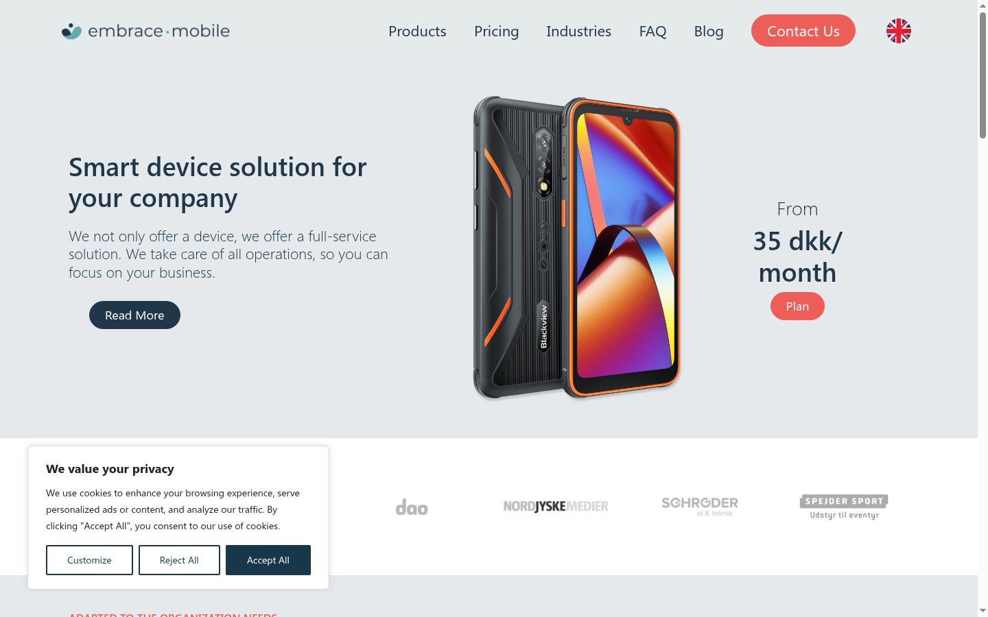 Screenshot del banner di consenso mostrato prima di qualsiasi interazione