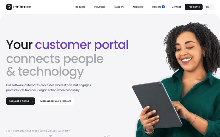 Screenshot of embracecloud.nl