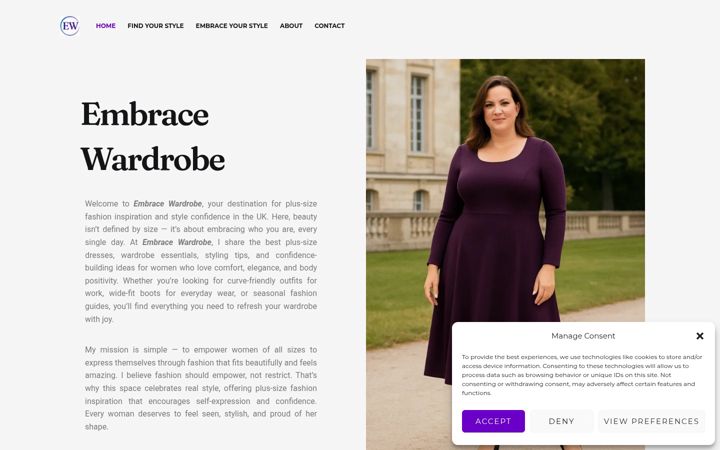 Screenshot von embracewardrobe.co.uk