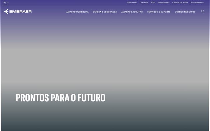 Screenshot of embraer.com.br