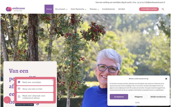 Screenshot ta' embrasseuitvaart.nl