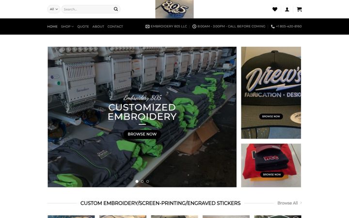 Screenshot of embroidery805.com