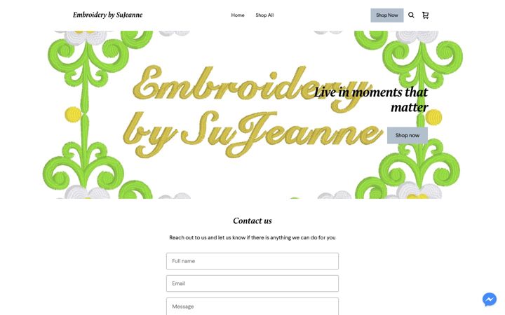 Screenshot of embroiderybysujeanne.com