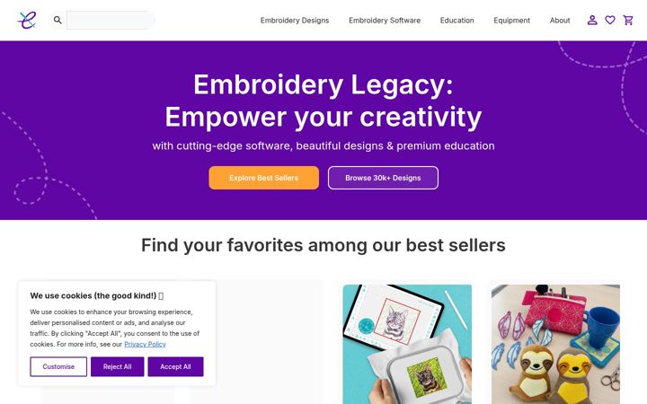 Screenshot of embroiderylegacy.com
