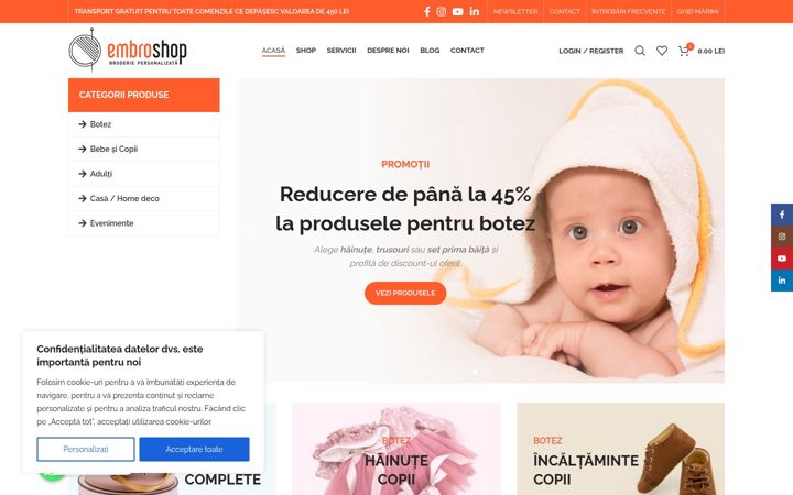 Kuvakaappaus sivustosta embroshop.ro