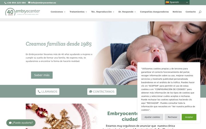 Ekraanipilt saidist embryocenter.es