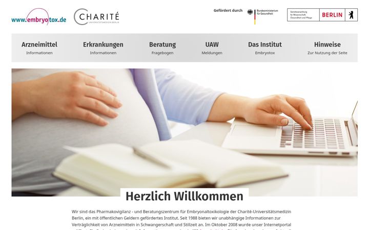 Screenshot of embryotox.de