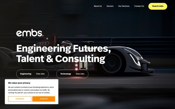 Screenshot von embstalent.co.uk