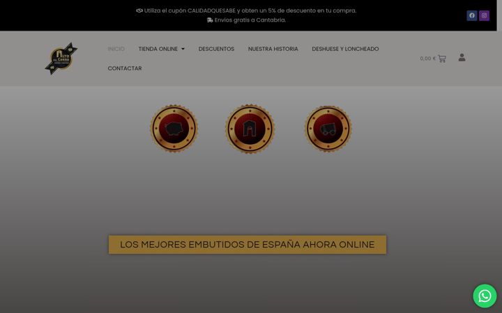 Screenshot ta' embutidosaltodelcerro.com