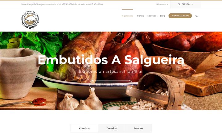 Ekraanipilt saidist embutidosasalgueira.es