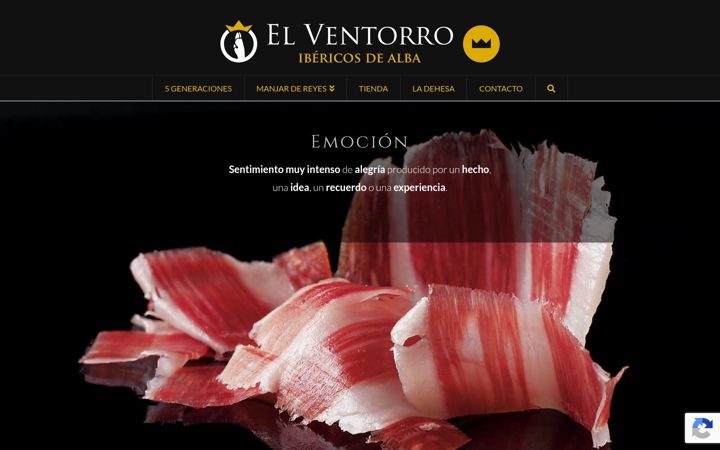 Screenshot of embutidoselventorro.com