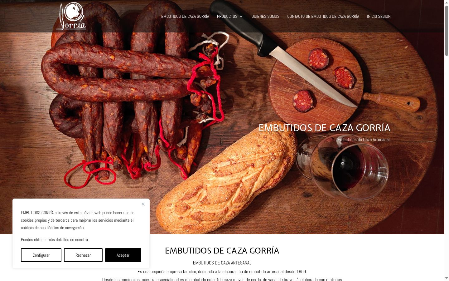 Captura de pantalla del banner de consentimiento mostrado antes de cualquier interacción