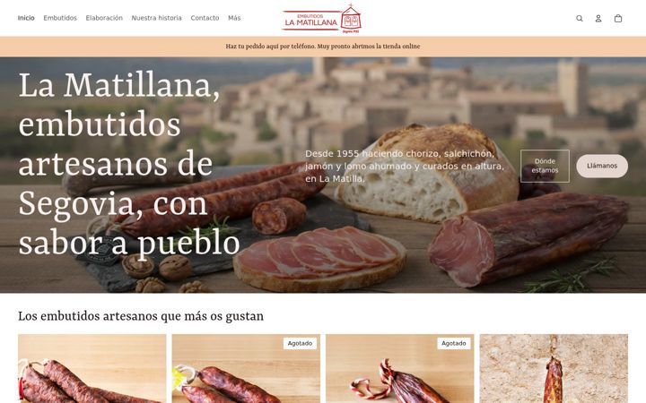 Screenshot of embutidoslamatillana.com