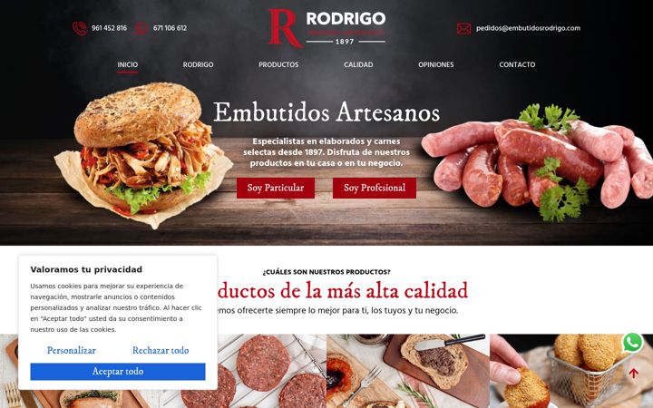 Screenshot of embutidosrodrigo.com