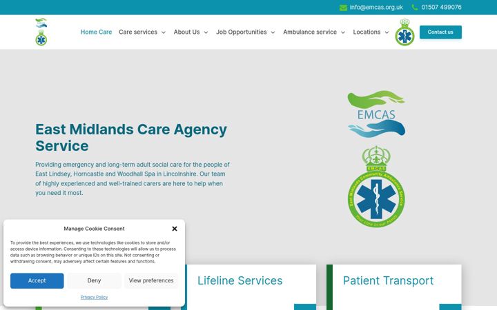 Screenshot von emcas.org.uk