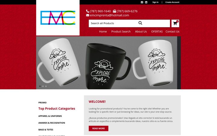 Screenshot of emcimprenta.com