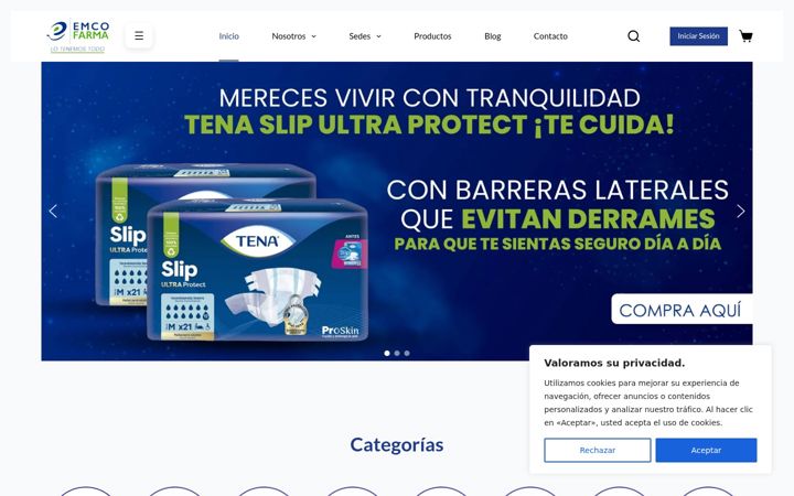 Screenshot of emcofarma.com