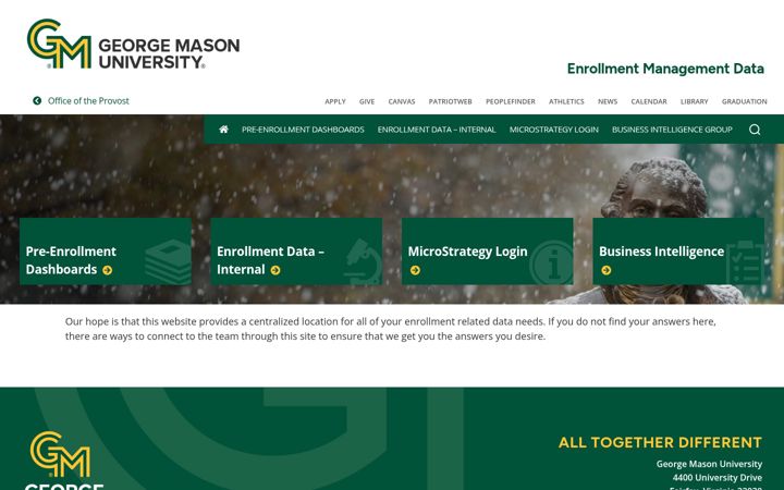 Screenshot of emdata.gmu.edu