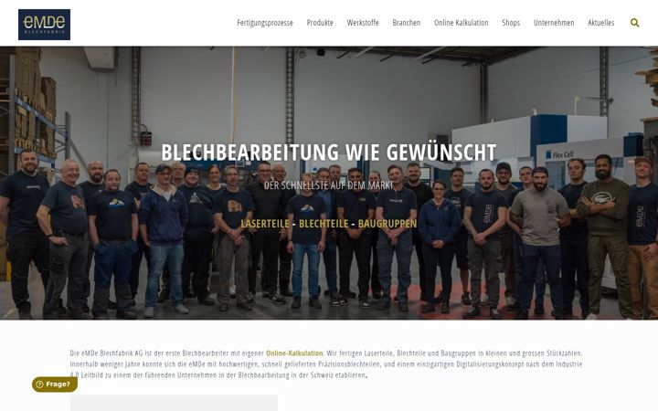 Skärmbild av emde-blechfabrik.ch