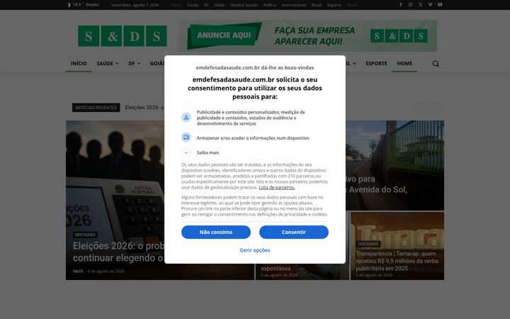 Screenshot of emdefesadasaude.com.br