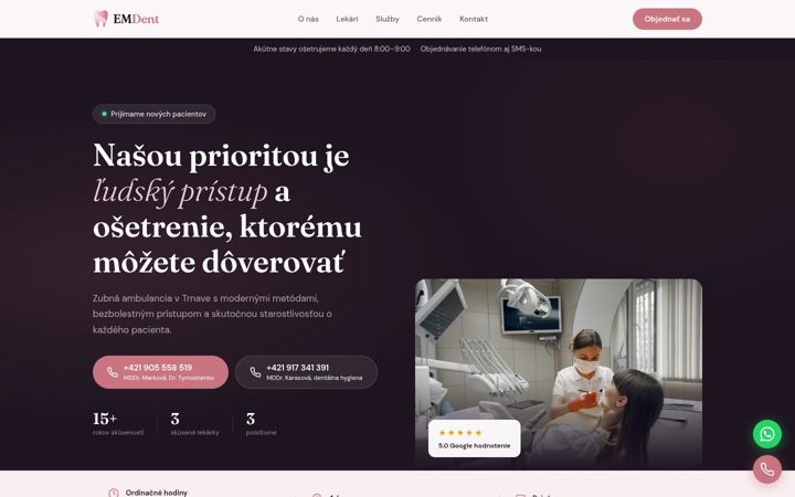 Screenshot of emdent.sk